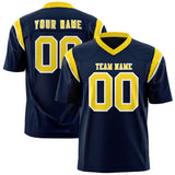 Custom Navy Gold Personalized Shoulder Cut Two-Tone Authentic Football Jersey