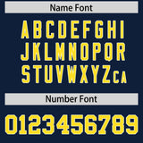 Custom Navy Gold Personalized Shoulder Cut Two-Tone Authentic Football Jersey