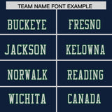 Custom Navy Green Personalized Shoulder Cut Two-Tone Authentic Football Jersey