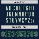 Custom Navy Green Personalized Shoulder Cut Two-Tone Authentic Football Jersey