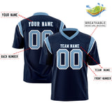 Custom Navy Powder Blue Personalized Shoulder Cut Two-Tone Authentic Football Jersey