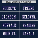 Custom Navy Purple Personalized Shoulder Cut Two-Tone Authentic Football Jersey