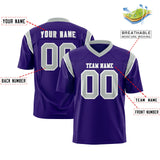 Custom Purple Gray Personalized Shoulder Cut Two-Tone Authentic Football Jersey