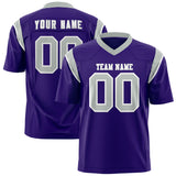Custom Purple Gray Personalized Shoulder Cut Two-Tone Authentic Football Jersey