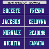 Custom Purple Aqua Personalized Shoulder Cut Two-Tone Authentic Football Jersey