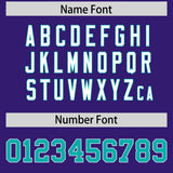 Custom Purple Aqua Personalized Shoulder Cut Two-Tone Authentic Football Jersey