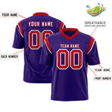 Custom Purple Red Personalized Shoulder Cut Two-Tone Authentic Football Jersey