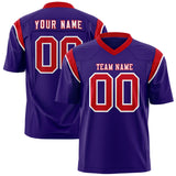 Custom Purple Red Personalized Shoulder Cut Two-Tone Authentic Football Jersey