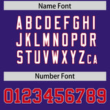 Custom Purple Red Personalized Shoulder Cut Two-Tone Authentic Football Jersey
