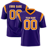 Custom Purple Gold Orange Personalized Shoulder Cut Two-Tone Authentic Football Jersey