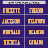 Custom Purple Gold Orange Personalized Shoulder Cut Two-Tone Authentic Football Jersey