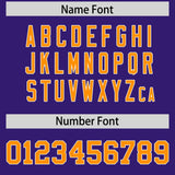 Custom Purple Gold Orange Personalized Shoulder Cut Two-Tone Authentic Football Jersey