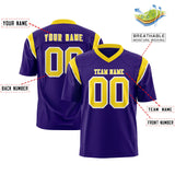 Custom Purple Gold Personalized Shoulder Cut Two-Tone Authentic Football Jersey
