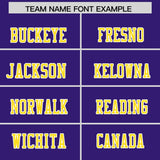 Custom Purple Gold Personalized Shoulder Cut Two-Tone Authentic Football Jersey