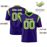 Custom Purple Neon Green Personalized Shoulder Cut Two-Tone Authentic Football Jersey