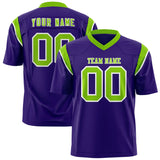Custom Purple Neon Green Personalized Shoulder Cut Two-Tone Authentic Football Jersey