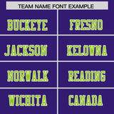 Custom Purple Neon Green Personalized Shoulder Cut Two-Tone Authentic Football Jersey