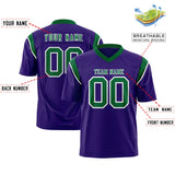 Custom Purple Kelly Green Personalized Shoulder Cut Two-Tone Authentic Football Jersey