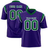 Custom Purple Kelly Green Personalized Shoulder Cut Two-Tone Authentic Football Jersey