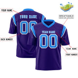 Custom Purple Light Blue Personalized Shoulder Cut Two-Tone Authentic Football Jersey