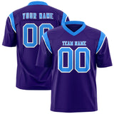 Custom Purple Light Blue Personalized Shoulder Cut Two-Tone Authentic Football Jersey