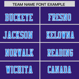 Custom Purple Light Blue Personalized Shoulder Cut Two-Tone Authentic Football Jersey