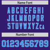 Custom Purple Light Blue Personalized Shoulder Cut Two-Tone Authentic Football Jersey