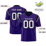 Custom Purple Black Personalized Shoulder Cut Two-Tone Authentic Football Jersey