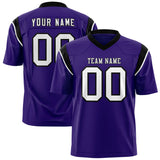 Custom Purple Black Personalized Shoulder Cut Two-Tone Authentic Football Jersey