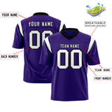 Custom Purple White Personalized Shoulder Cut Two-Tone Authentic Football Jersey
