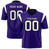 Custom Purple White Personalized Shoulder Cut Two-Tone Authentic Football Jersey