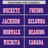 Custom Purple Pink Personalized Shoulder Cut Two-Tone Authentic Football Jersey