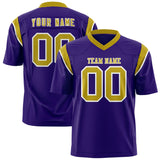 Custom Purple Old Gold Personalized Shoulder Cut Two-Tone Authentic Football Jersey