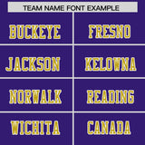 Custom Purple Old Gold Personalized Shoulder Cut Two-Tone Authentic Football Jersey