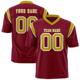 Custom Cardinal Old Gold Personalized Shoulder Cut Two-Tone Authentic Football Jersey