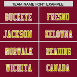 Custom Cardinal Old Gold Personalized Shoulder Cut Two-Tone Authentic Football Jersey