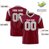 Custom Cardinal Gray Personalized Shoulder Cut Two-Tone Authentic Football Jersey