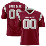 Custom Cardinal Gray Personalized Shoulder Cut Two-Tone Authentic Football Jersey