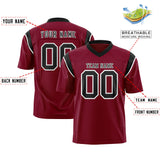 Custom Cardinal Black Personalized Shoulder Cut Two-Tone Authentic Football Jersey