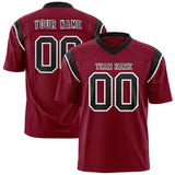 Custom Cardinal Black Personalized Shoulder Cut Two-Tone Authentic Football Jersey