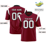 Custom Cardinal White Personalized Shoulder Cut Two-Tone Authentic Football Jersey