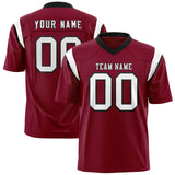 Custom Cardinal White Personalized Shoulder Cut Two-Tone Authentic Football Jersey
