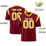 Custom Cardinal Gold Personalized Shoulder Cut Two-Tone Authentic Football Jersey