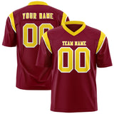 Custom Cardinal Gold Personalized Shoulder Cut Two-Tone Authentic Football Jersey