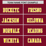 Custom Cardinal Gold Personalized Shoulder Cut Two-Tone Authentic Football Jersey