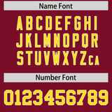 Custom Cardinal Gold Personalized Shoulder Cut Two-Tone Authentic Football Jersey