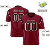 Custom Cardinal Brown Personalized Shoulder Cut Two-Tone Authentic Football Jersey