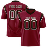 Custom Cardinal Brown Personalized Shoulder Cut Two-Tone Authentic Football Jersey