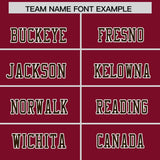 Custom Cardinal Brown Personalized Shoulder Cut Two-Tone Authentic Football Jersey