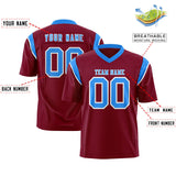 Custom Cardinal Light Blue Personalized Shoulder Cut Two-Tone Authentic Football Jersey